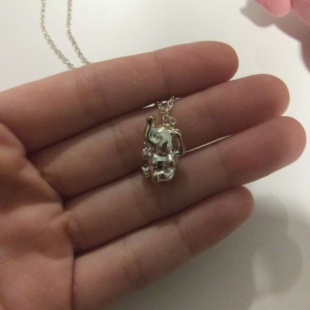 Elephant necklace and jewelry box
